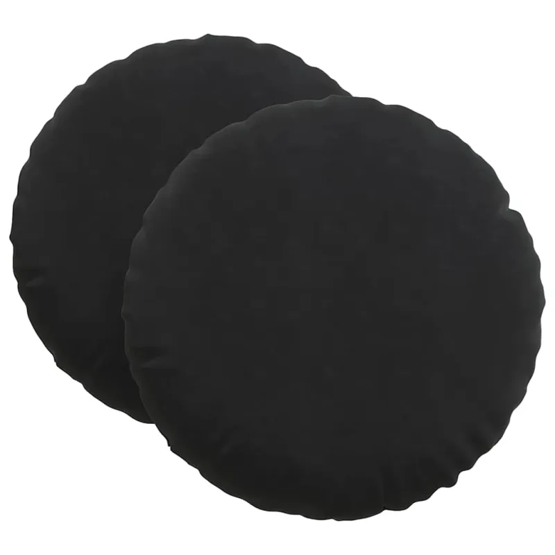 Sėdynių pagalvėlės 2 pcs Juoda Ø60 x 21 cm Aksomas