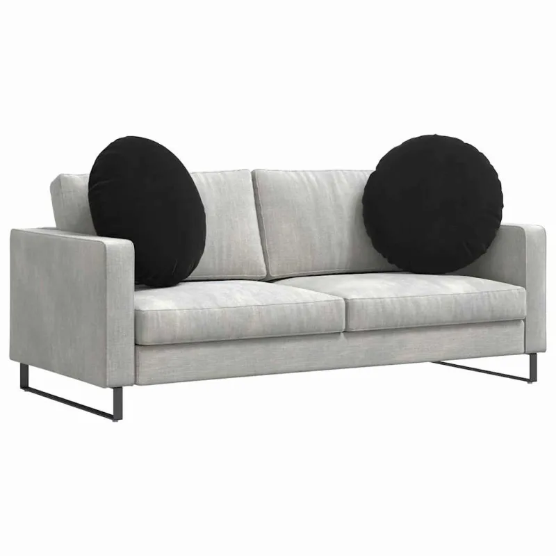 Sėdynių pagalvėlės 2 pcs Juoda Ø60 x 21 cm Aksomas