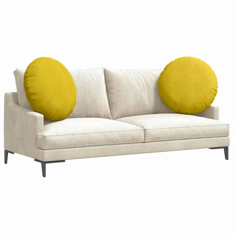 Sėdynių pagalvėlės 2 pcs Geltona Ø60 x 21 cm Aksomas