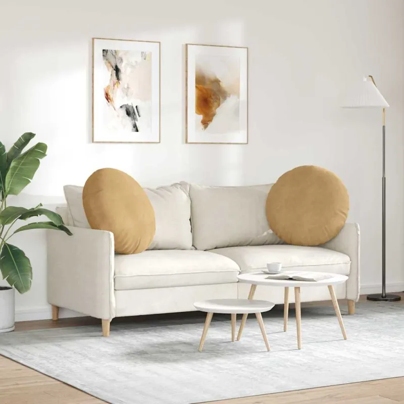 Sėdynių pagalvėlės 2 pcs Ruda Ø60 x 21 cm Aksomas