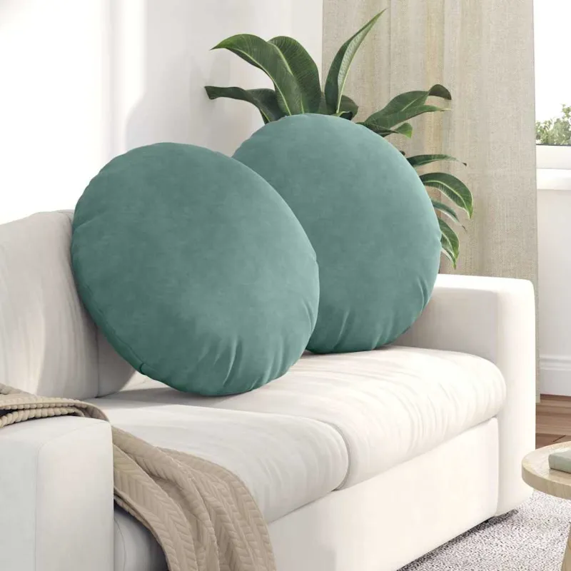 Sėdynių pagalvėlės 2 pcs Jūrinė žalia Ø60 x 21 cm Aksomas