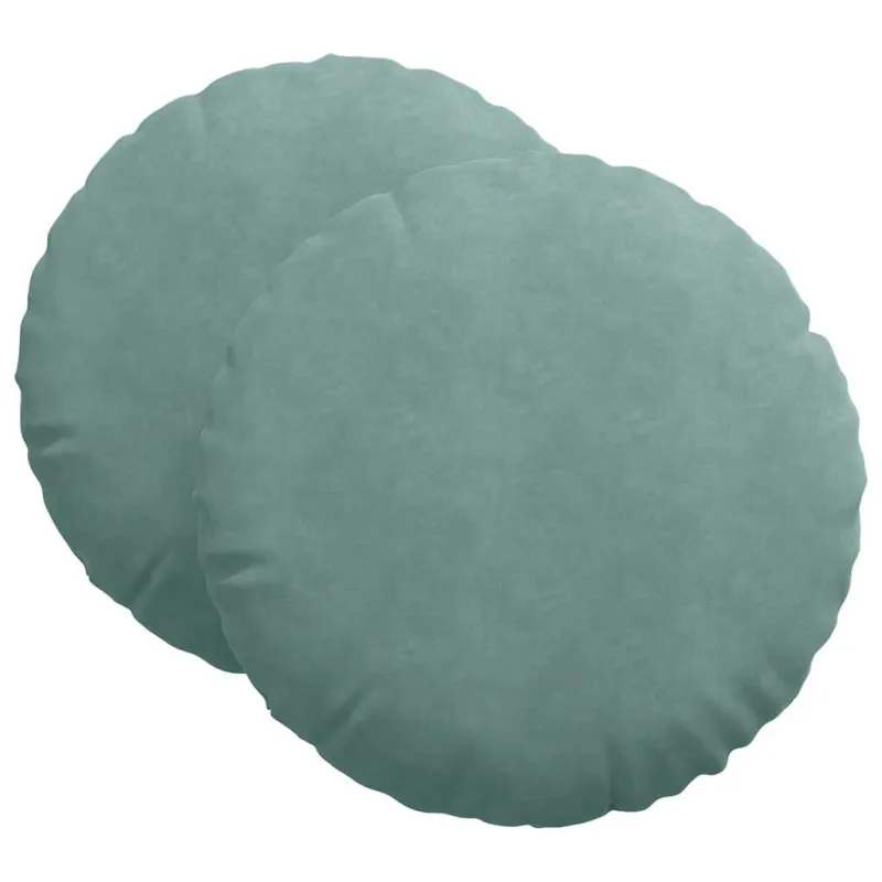 Sėdynių pagalvėlės 2 pcs Jūrinė žalia Ø60 x 21 cm Aksomas