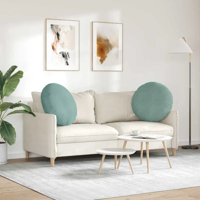 Sėdynių pagalvėlės 2 pcs Jūrinė žalia Ø60 x 21 cm Aksomas