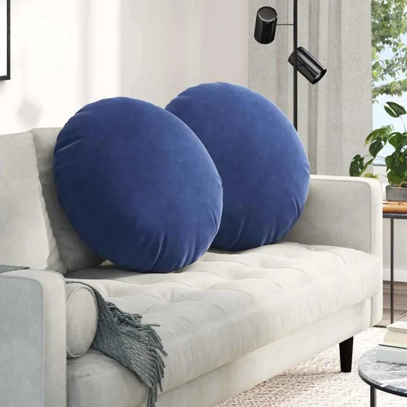Sėdynių pagalvėlės 2 pcs Policijos mėlyna Ø60 x 21 cm Aksomas