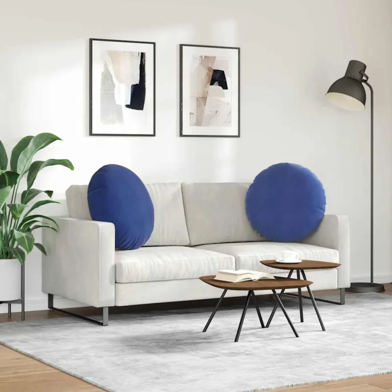 Sėdynių pagalvėlės 2 pcs Policijos mėlyna Ø60 x 21 cm Aksomas