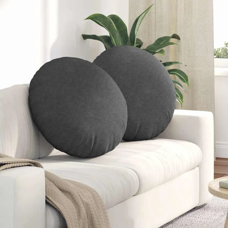 Sėdynių pagalvėlės 2 pcs Tamsiai pilka Ø60 x 21 cm
