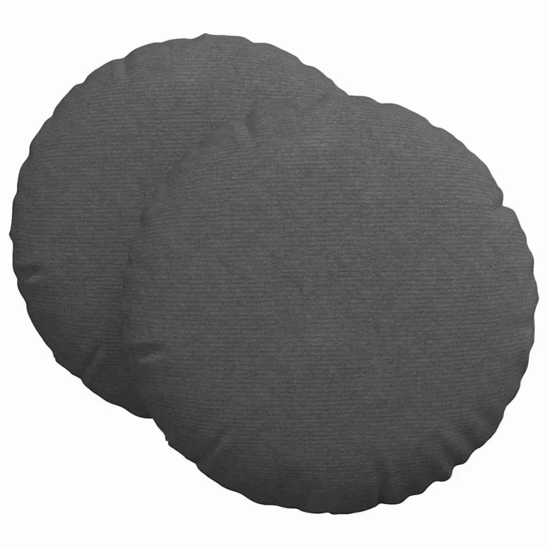 Sėdynių pagalvėlės 2 pcs Tamsiai pilka Ø60 x 21 cm