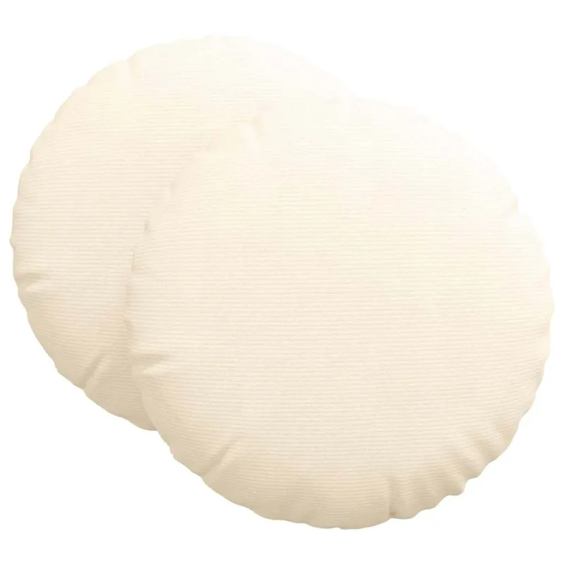 Sėdynių pagalvėlės 2 pcs Kreminė Ø60 x 21 cm Kordūrinis audinys