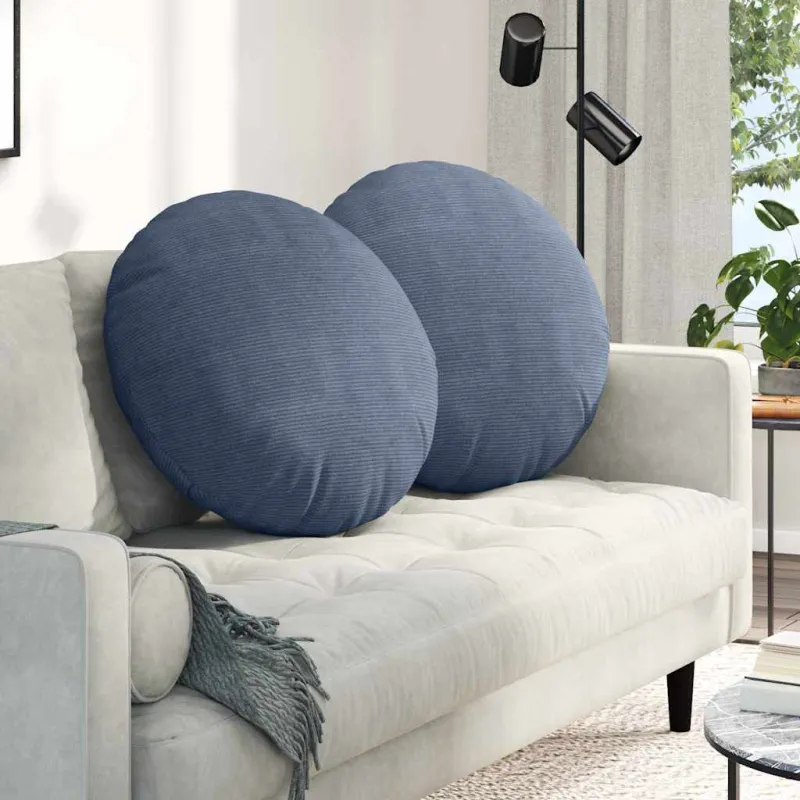 Sėdynių pagalvėlės 2 pcs Mėlyna Ø60 x 21 cm Kordūrinis audinys