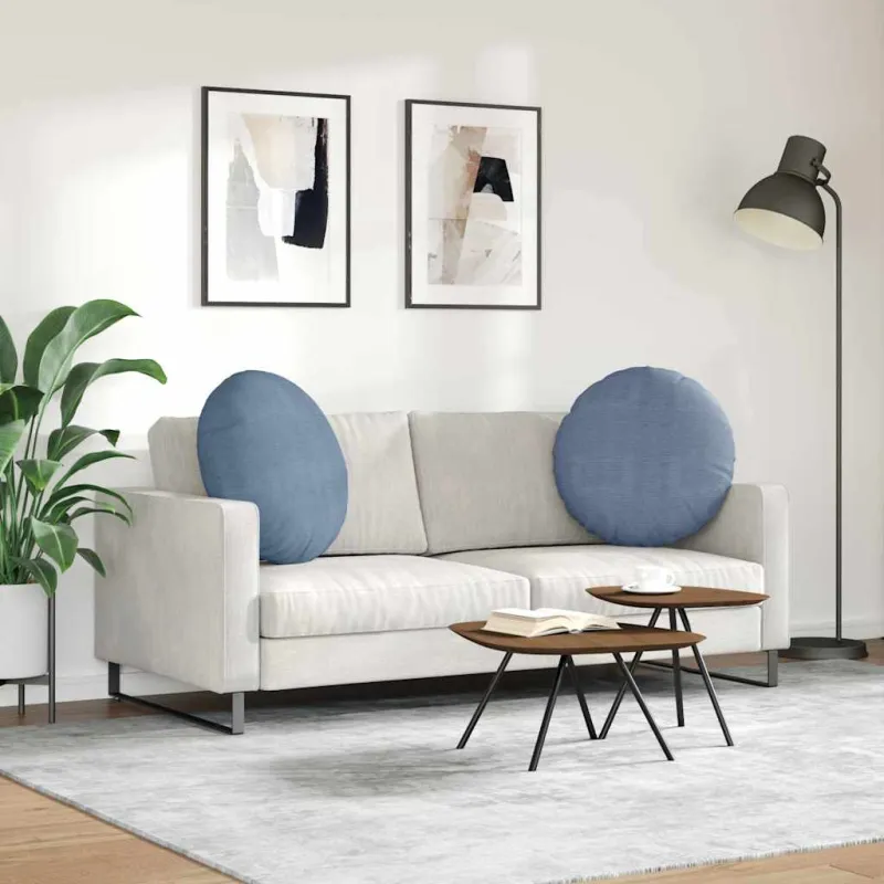 Sėdynių pagalvėlės 2 pcs Mėlyna Ø60 x 21 cm Kordūrinis audinys