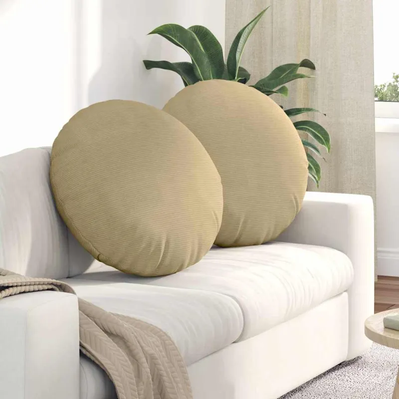 Sėdynių pagalvėlės 2 pcs Pilkai žalia Ø60 x 21 cm