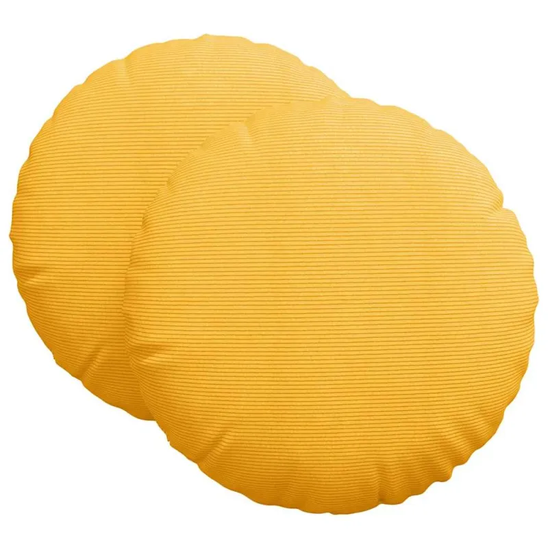 Sėdynių pagalvėlės 2 pcs Šviesi geltona Ø60 x 21 cm