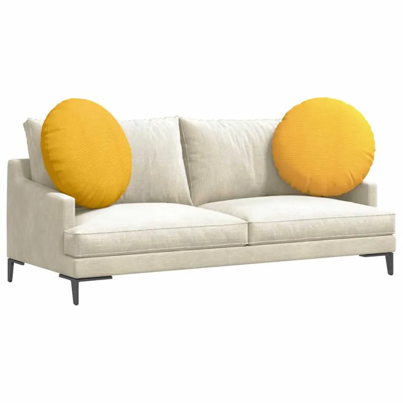 Sėdynių pagalvėlės 2 pcs Šviesi geltona Ø60 x 21 cm