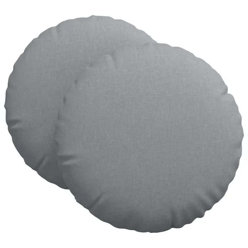 Sėdynių pagalvėlės 2 pcs Šviesiai pilka Ø80 x 29 cm audinys
