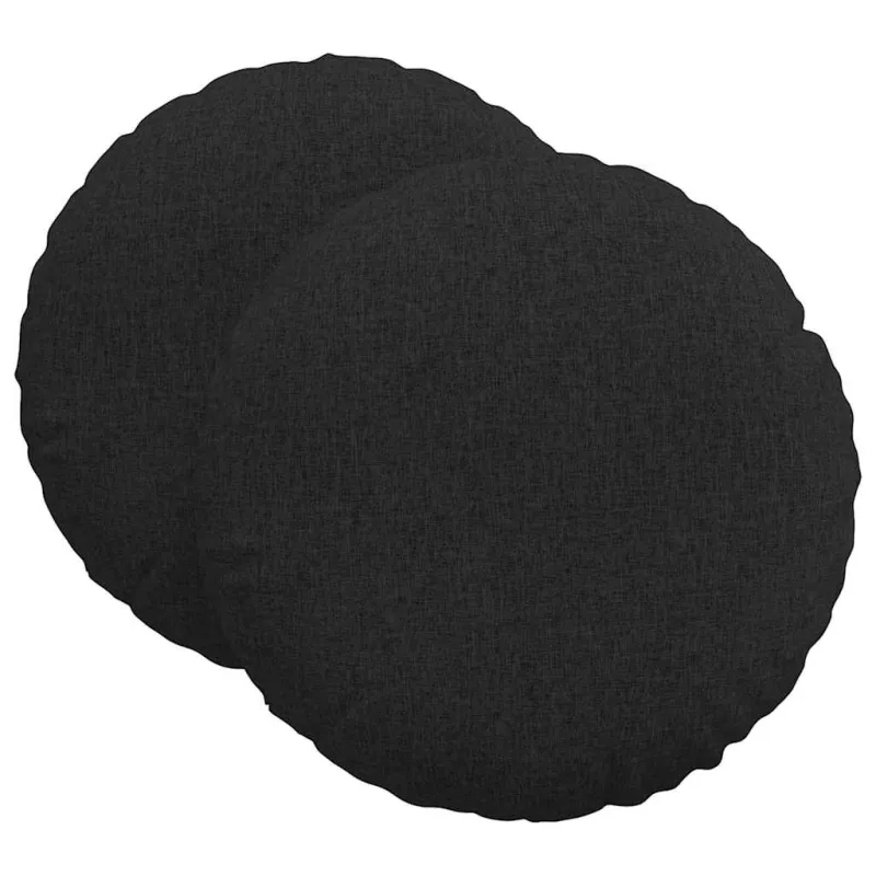 Sėdynių pagalvėlės 2 pcs Juoda Ø80 x 29 cm audinys