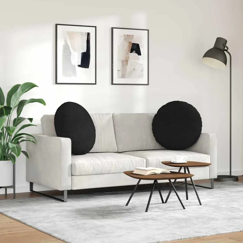 Sėdynių pagalvėlės 2 pcs Juoda Ø80 x 29 cm audinys