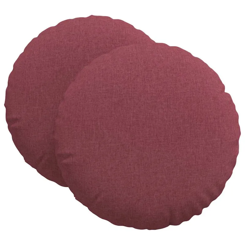 Sėdynių pagalvėlės 2 pcs Vyno raudona Ø80 x 29 cm audinys