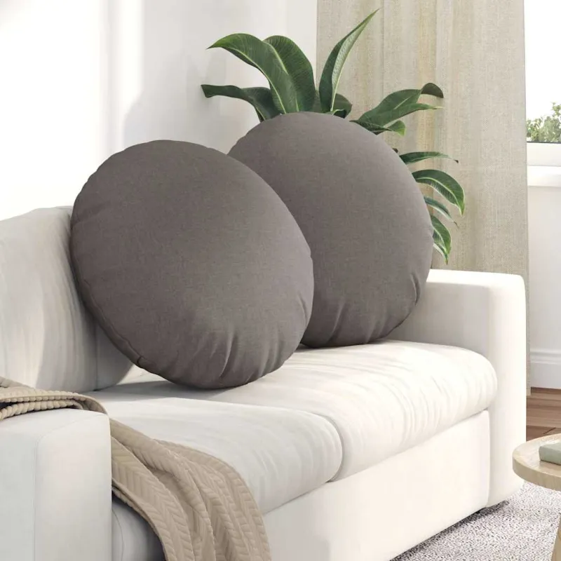 Sėdynių pagalvėlės 2 pcs Taupe Ø80 x 29 cm audinys
