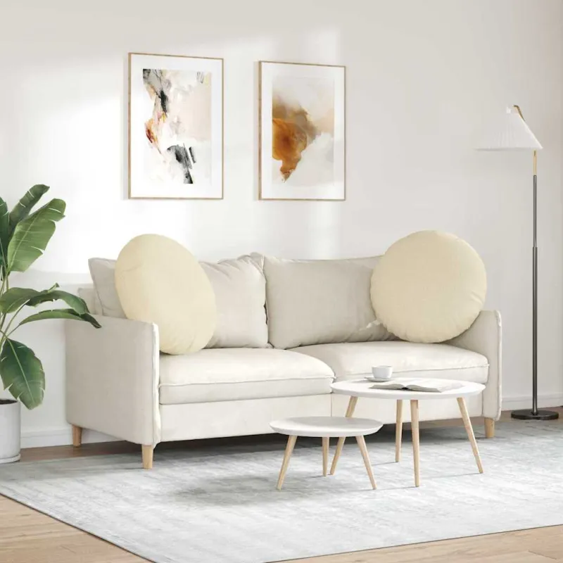 Sėdynių pagalvėlės 2 pcs Kreminė Ø80 x 29 cm audinys
