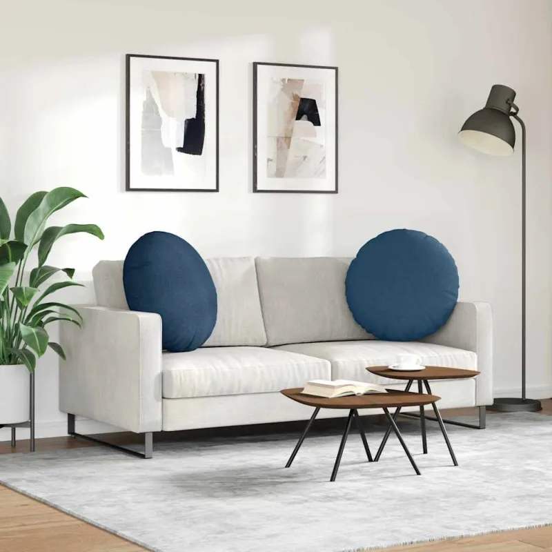 Sėdynių pagalvėlės 2 pcs Mėlyna Ø80 x 29 cm audinys