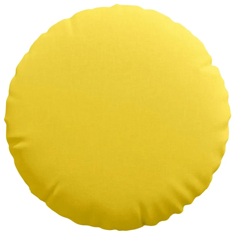 Sėdynių pagalvėlės 2 pcs Šviesi geltona Ø80 x 29 cm audinys
