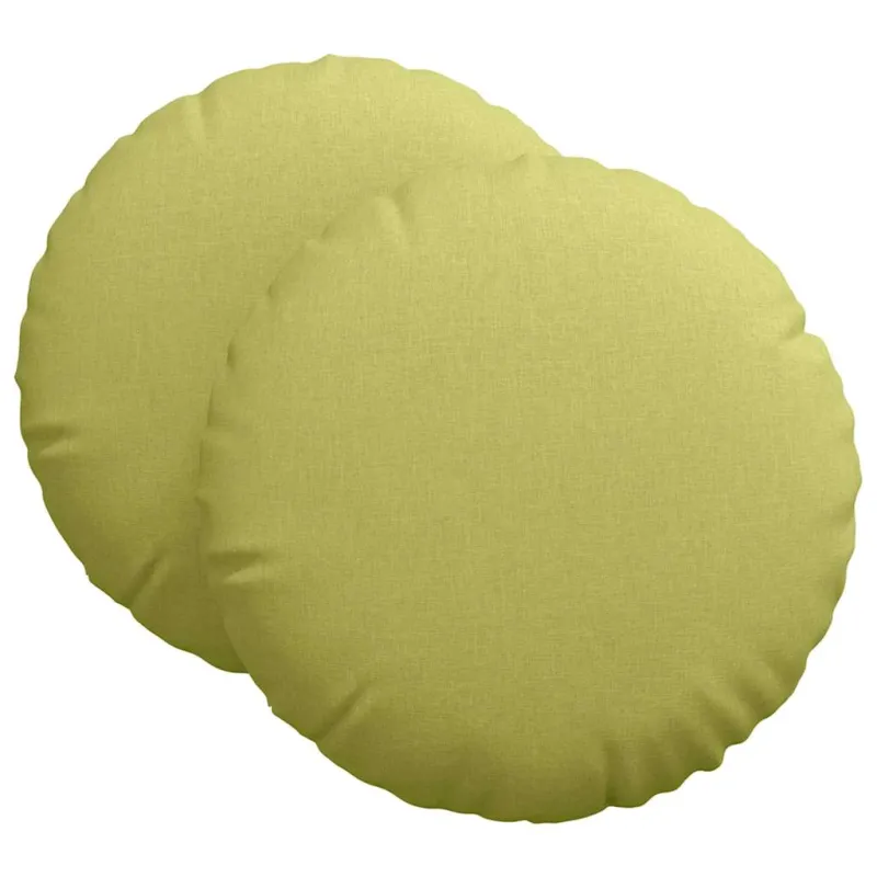 Sėdynių pagalvėlės 2 pcs Šviesiai žalia Ø80 x 29 cm audinys