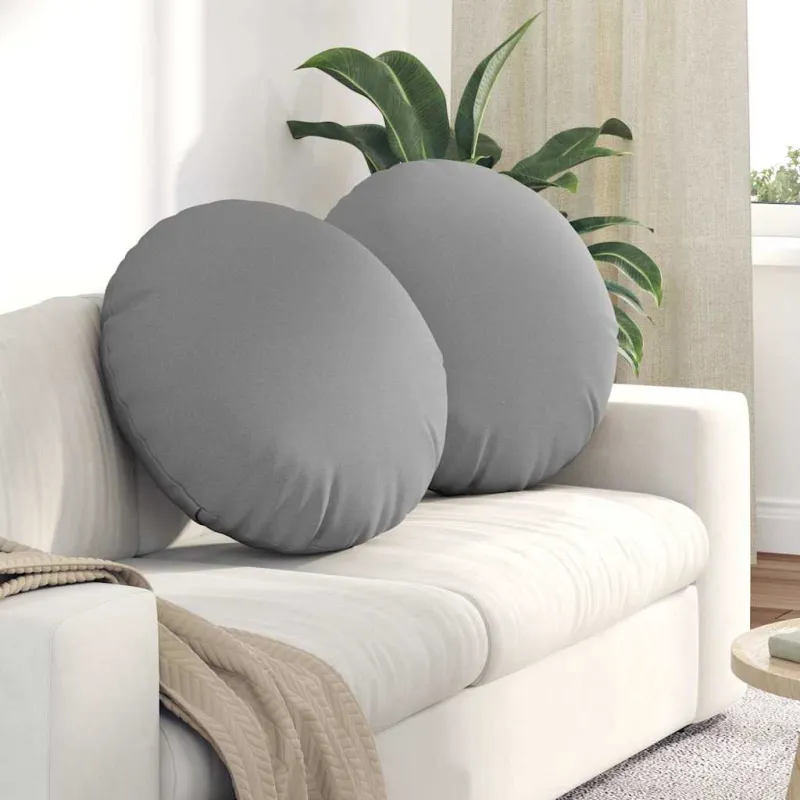 Sėdynių pagalvėlės 2 pcs Debesų pilka Ø80 x 29 cm audinys