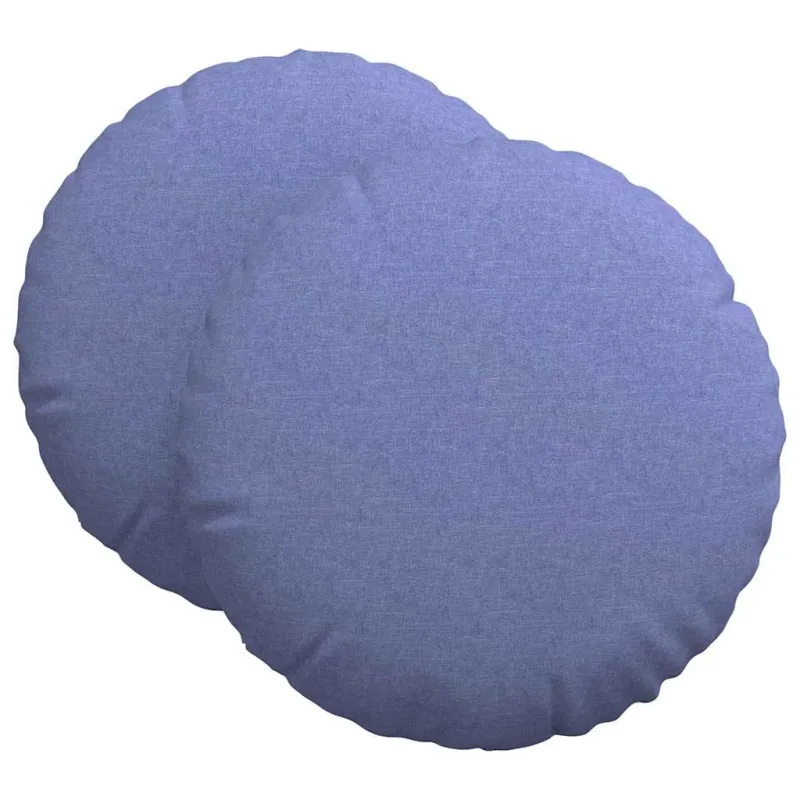 Sėdynių pagalvėlės 2 pcs Džinsinės mėlynos Ø80 x 29 cm audinys