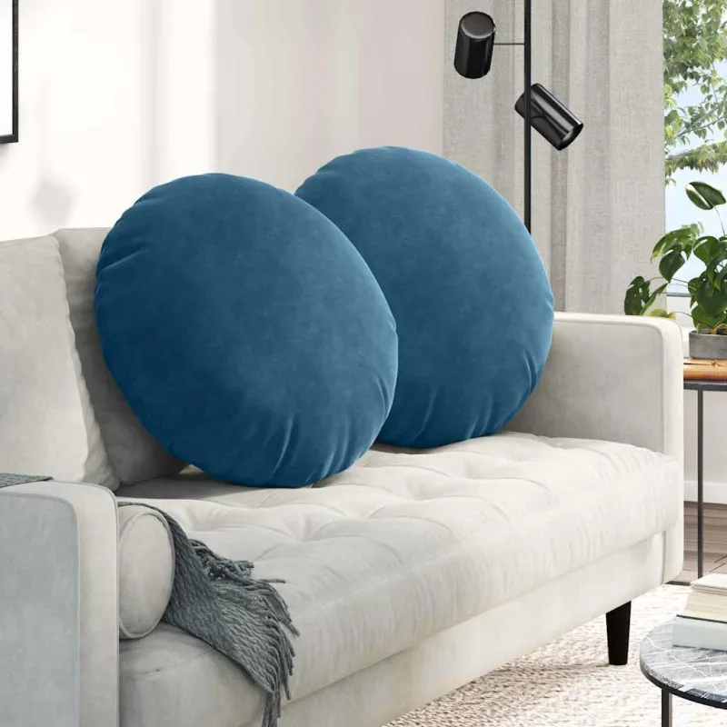 Sėdynių pagalvėlės 2 pcs Mėlyna Ø 80 x 29 cm Aksomas