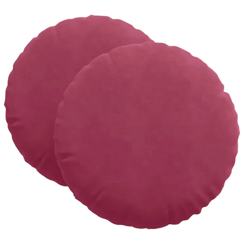 Sėdynių pagalvėlės 2 pcs Vyno raudona Ø 80 x 29 cm Aksomas