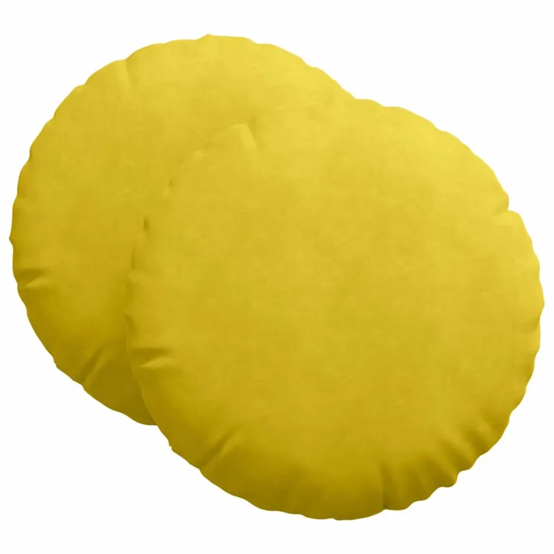Sėdynių pagalvėlės 2 pcs Geltona Ø 80 x 29 cm Aksomas