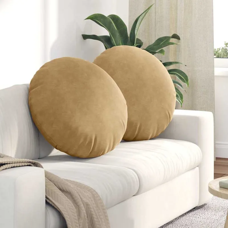 Sėdynių pagalvėlės 2 pcs Ruda Ø 80 x 29 cm Aksomas