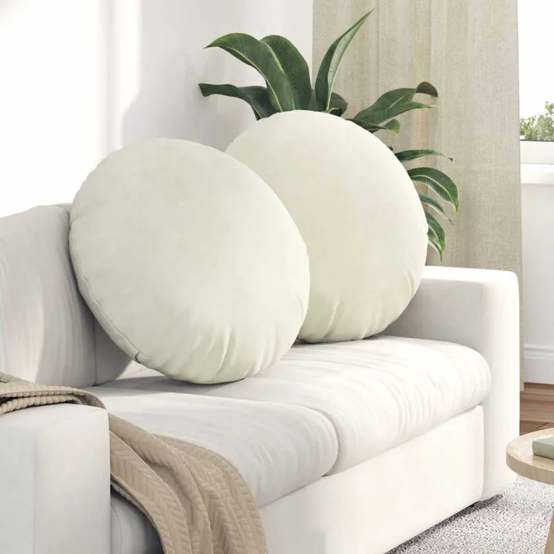 Sėdynių pagalvėlės 2 pcs Kreminė Ø 80 x 29 cm Aksomas