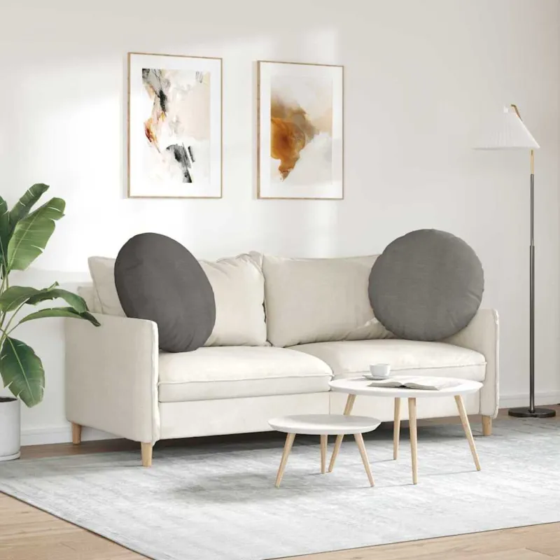 Sėdynių pagalvėlės 2 pcs Šviesiai pilka Ø 80 cm