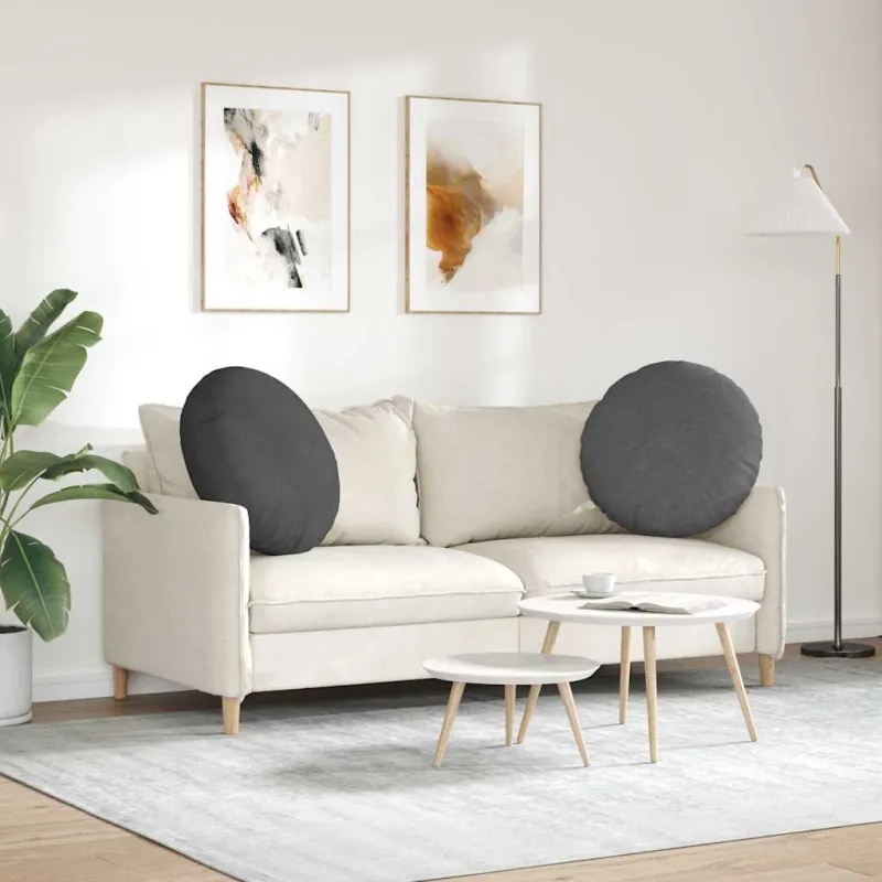 Sėdynių pagalvėlės 2 pcs Tamsiai pilka Ø 80 cm