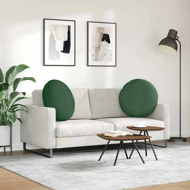 Sėdynių pagalvėlės 2 pcs Tamsiai žalia Ø 80 cm