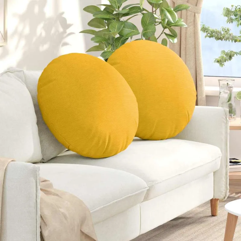Sėdynių pagalvėlės 2 pcs Šviesi geltona Ø 80 cm