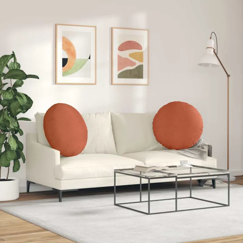 Sėdynių pagalvėlės 2 pcs Raudona oranžinė Ø 80 cm