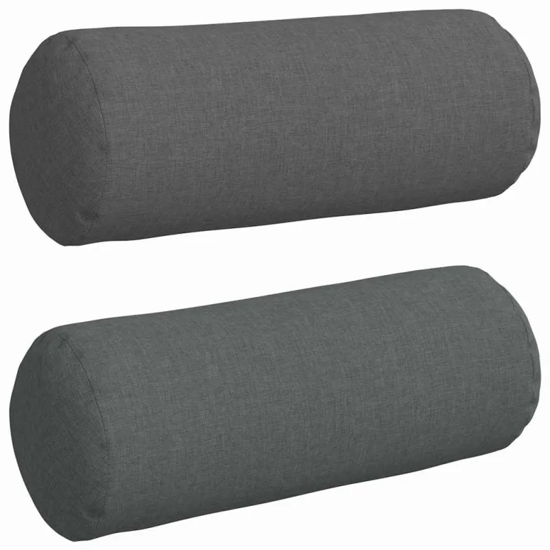 Pagalvės 2 pcs Tamsiai pilka Ø 15 x 40 cm audinys
