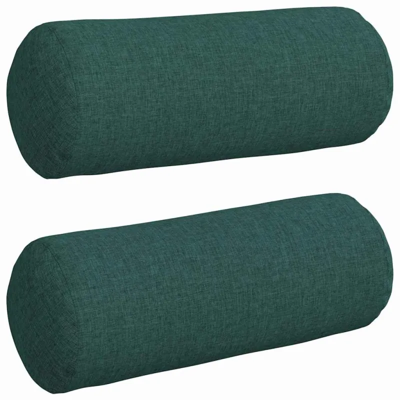 Pagalvės 2 pcs Tamsiai žalia Ø 15 x 40 cm audinys