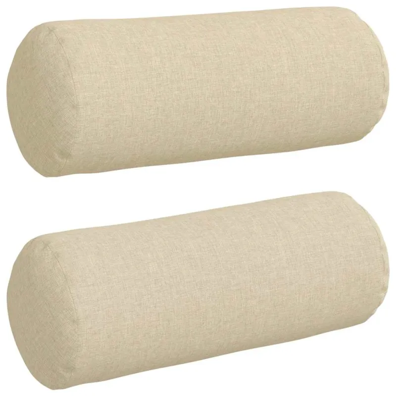 Pagalvės 2 pcs Kreminė Ø 15 x 40 cm audinys