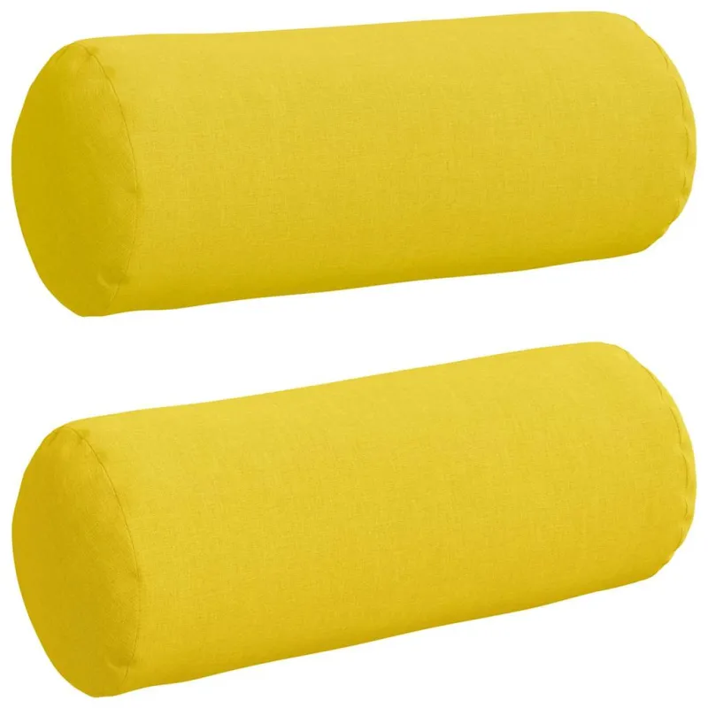 Pagalvės 2 pcs Šviesi geltona Ø 15 x 40 cm audinys