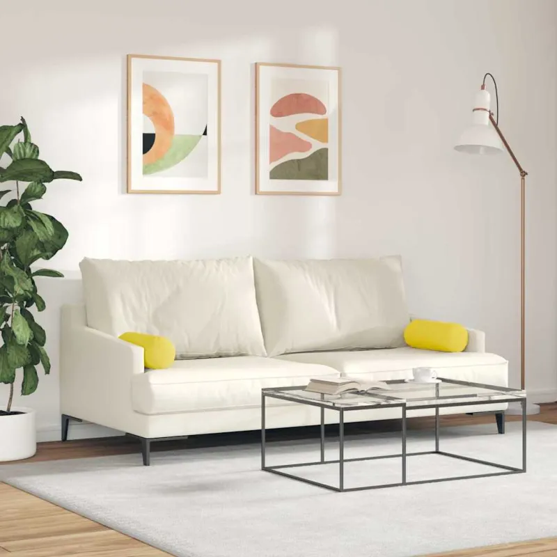Pagalvės 2 pcs Šviesi geltona Ø 15 x 40 cm audinys