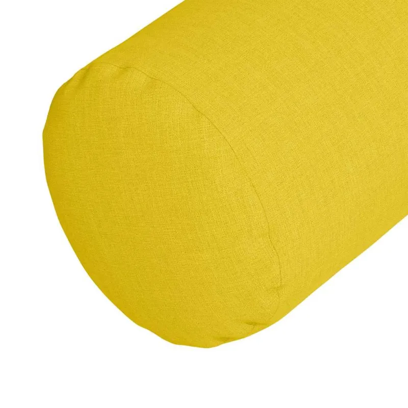 Pagalvės 2 pcs Šviesi geltona Ø 15 x 40 cm audinys