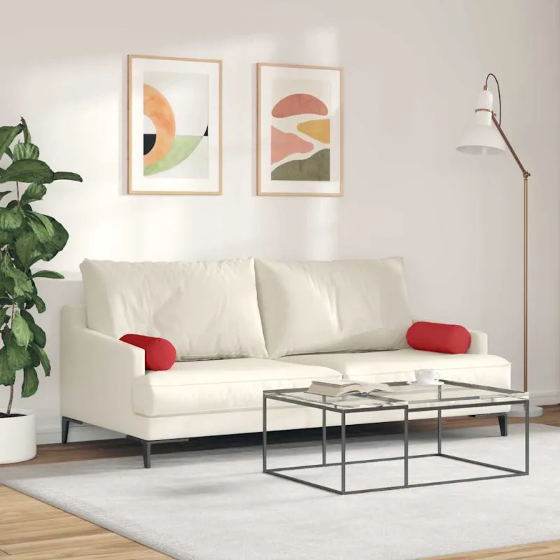 Pagalvės 2 pcs Raudona Ø 15 x 40 cm audinys
