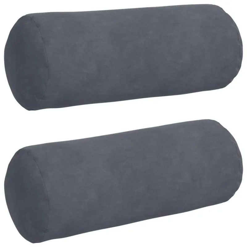 Pagalvės 2 pcs Tamsiai pilka Ø 15 x 40 cm Kordūrinis audinys