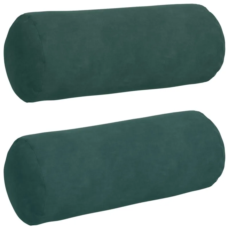 Pagalvės 2 pcs Tamsiai žalia Ø 15 x 40 cm Kordūrinis audinys