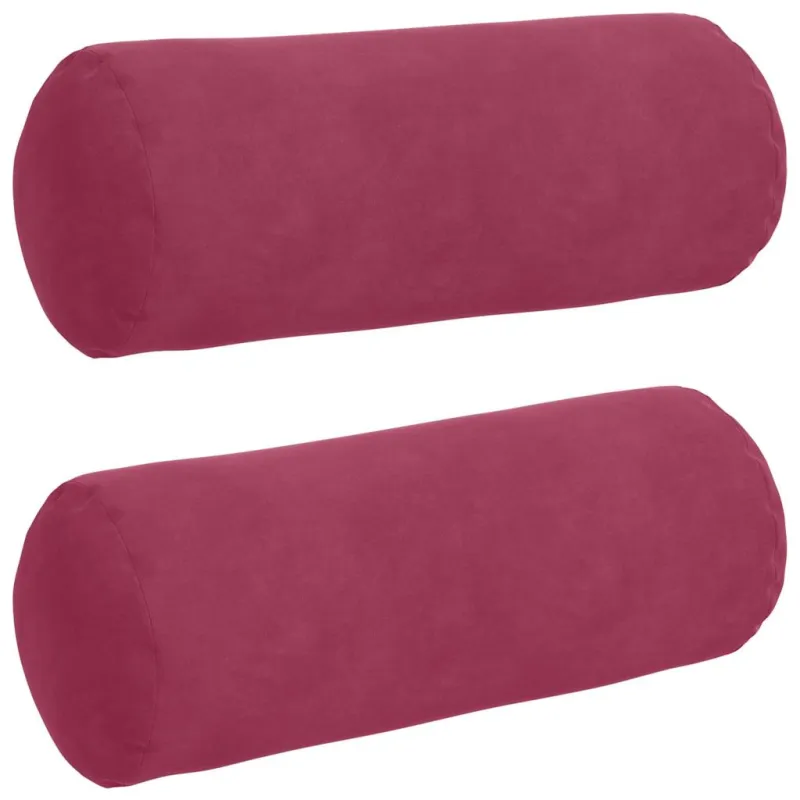Pagalvės 2 pcs Vyno raudona Ø 15 x 40 cm Kordūrinis audinys