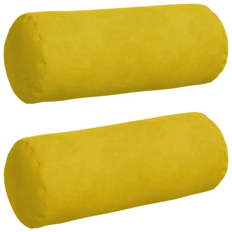 Pagalvės 2 pcs Geltona Ø 15 x 40 cm Kordūrinis audinys