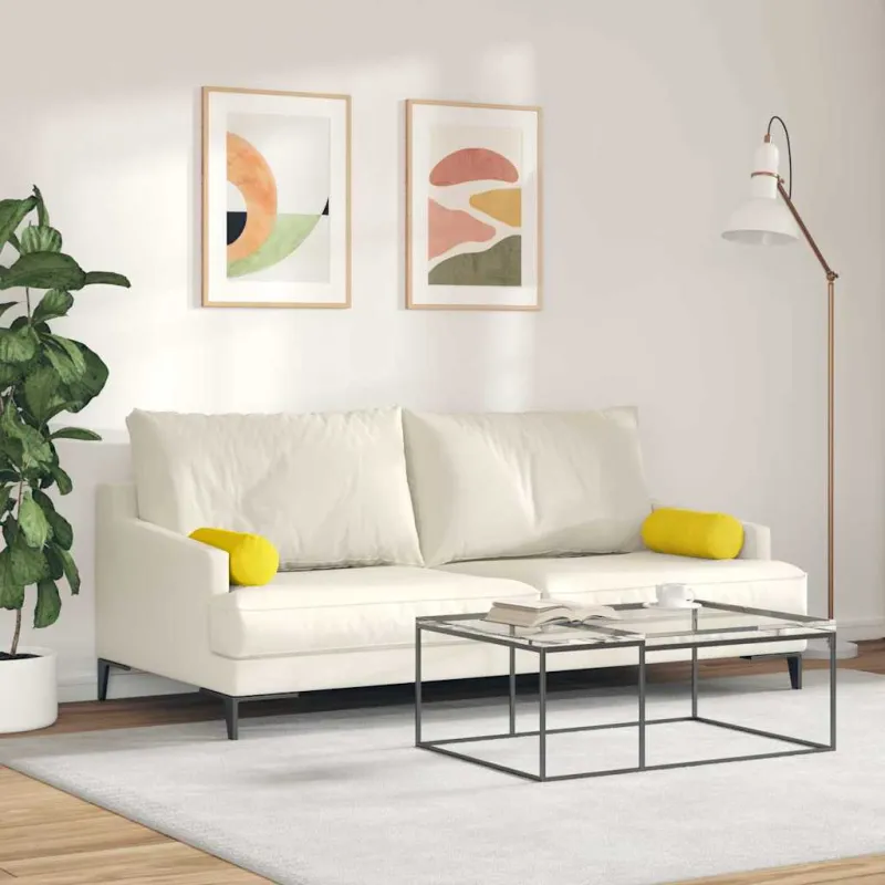 Pagalvės 2 pcs Geltona Ø 15 x 40 cm Kordūrinis audinys